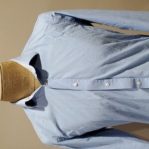 Ted baker endurance pale blue white textured checked pattern dress shirt